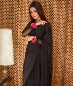 Black Chiffon Saree