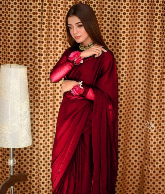 MAROON Chiffon Saree