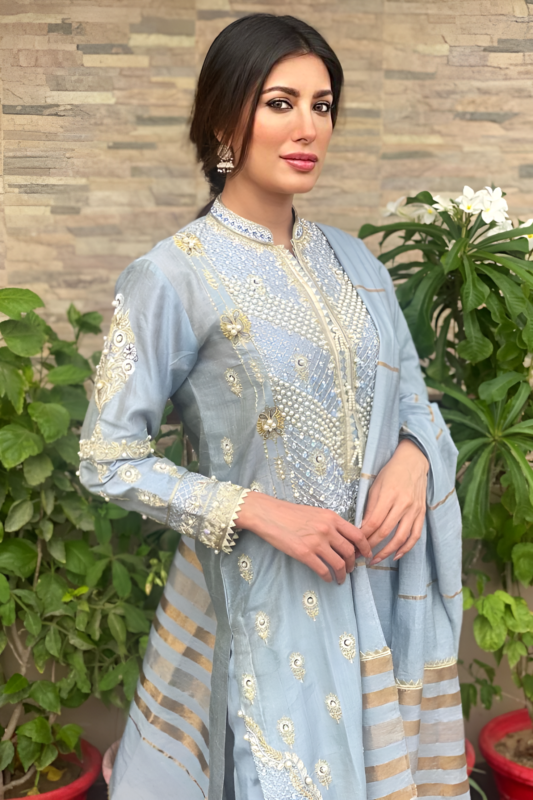 Glammed yet graceful, the next on the list is none other than Mehwish Hayat, who is quite a fashionista with the events of Eid